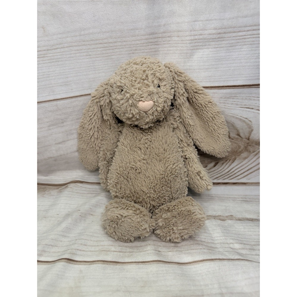 Jellycat Bashful Beige Bunny Rabbit Plush Plastic Eyes Small Retired Soft Toy